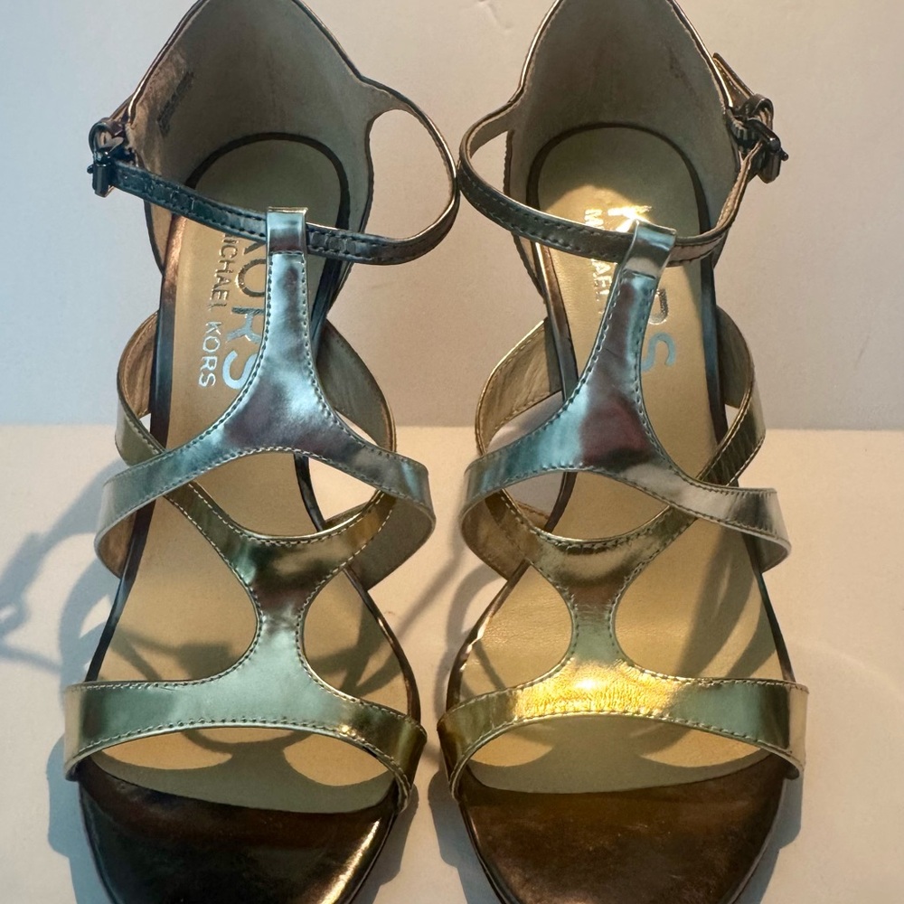 Michael Kors Metallic Gold/Silver Strappy Sandals